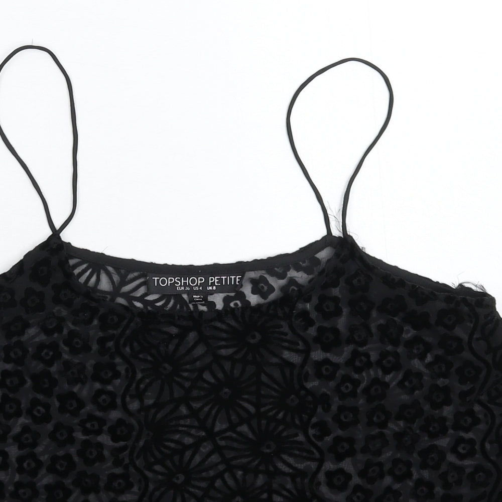 Womens UK Size 8 Topshop Black Basic Tank