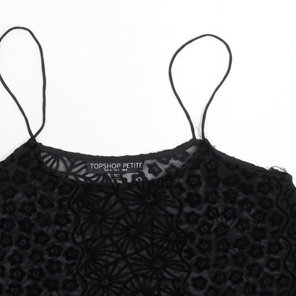Womens UK Size 8 Topshop Black Basic Tank