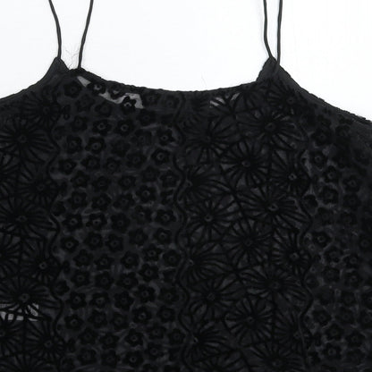 Womens UK Size 8 Topshop Black Basic Tank