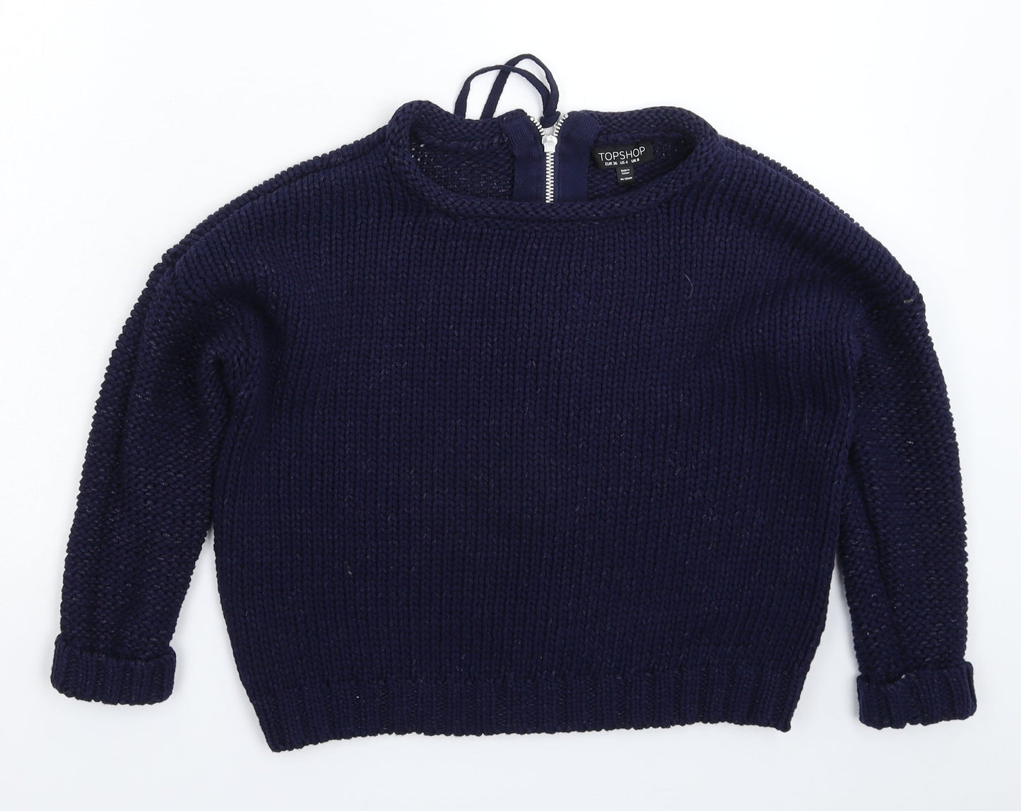 Womens UK Size 8 Topshop Blue Pullover Jumper
