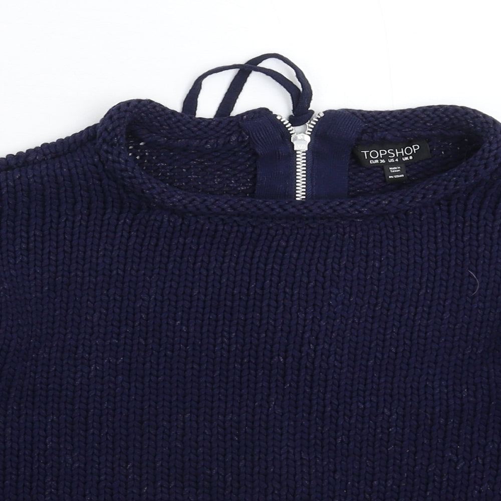 Womens UK Size 8 Topshop Blue Pullover Jumper