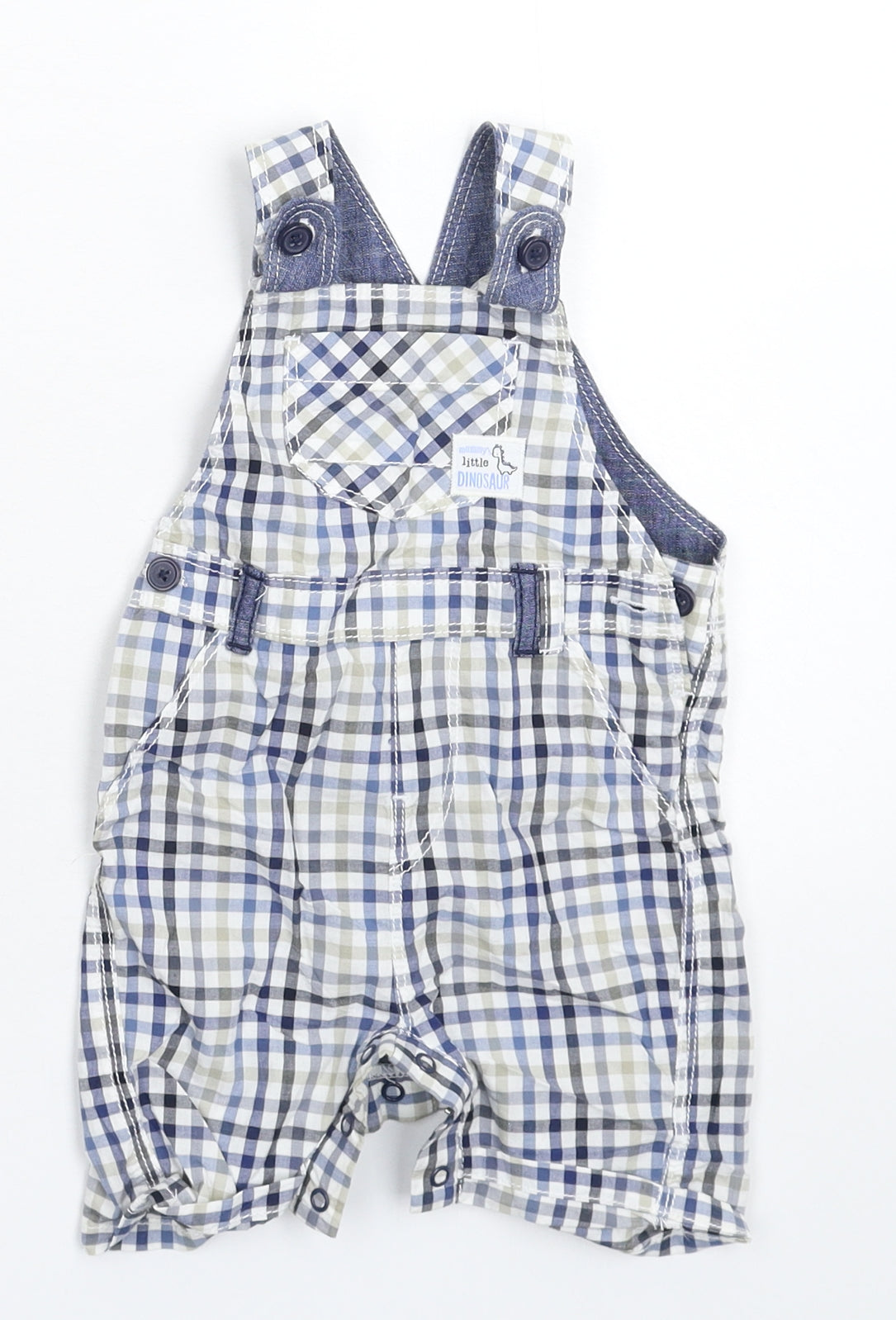 George Baby Multicoloured Check  Dungaree One-Piece Size 6-9 Months