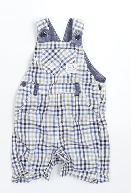 George Baby Multicoloured Check  Dungaree One-Piece Size 6-9 Months