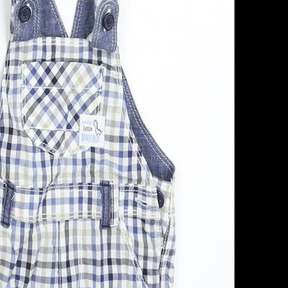 George Baby Multicoloured Check  Dungaree One-Piece Size 6-9 Months