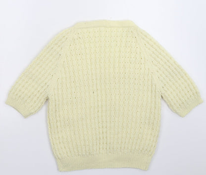 Womens UK Size 10 Preworn White Cardigan Jumper