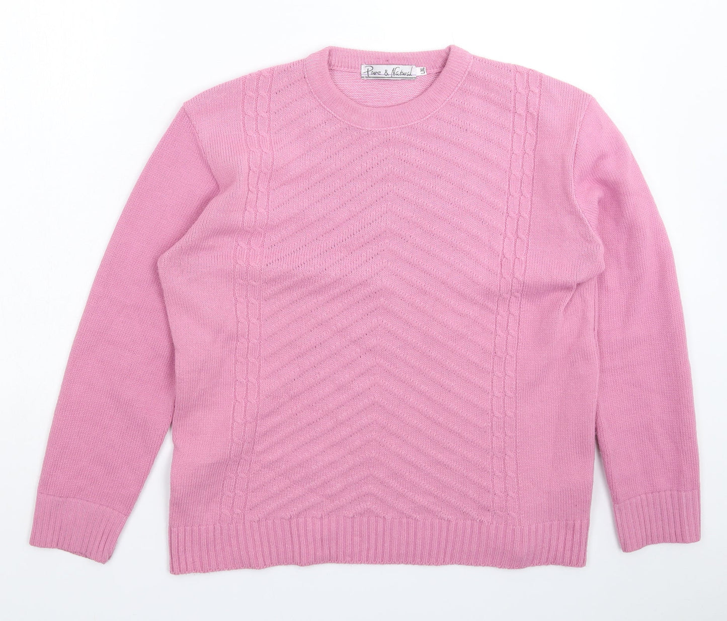 Womens UK Size XL Pure & Natural Pink Pullover Jumper