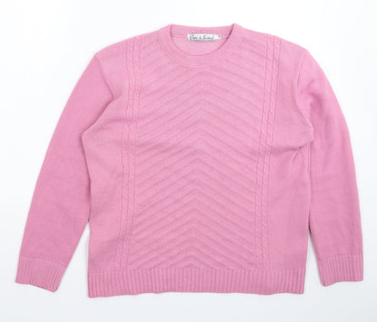Womens UK Size XL Pure & Natural Pink Pullover Jumper