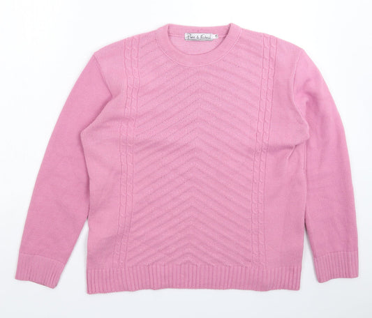 Womens UK Size XL Pure & Natural Pink Pullover Jumper