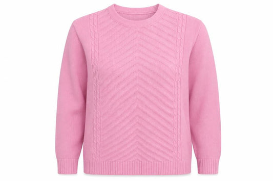 Front view of Pure & Natural women’s pink knit jumper, size XL