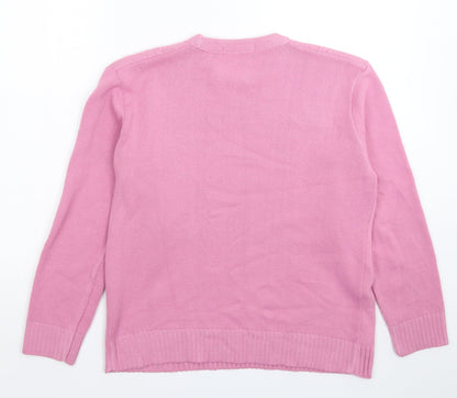 Womens UK Size XL Pure & Natural Pink Pullover Jumper