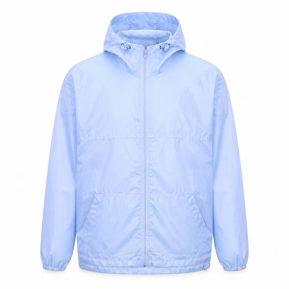 Front view of Rainy Days men’s blue rain coat coat, size M