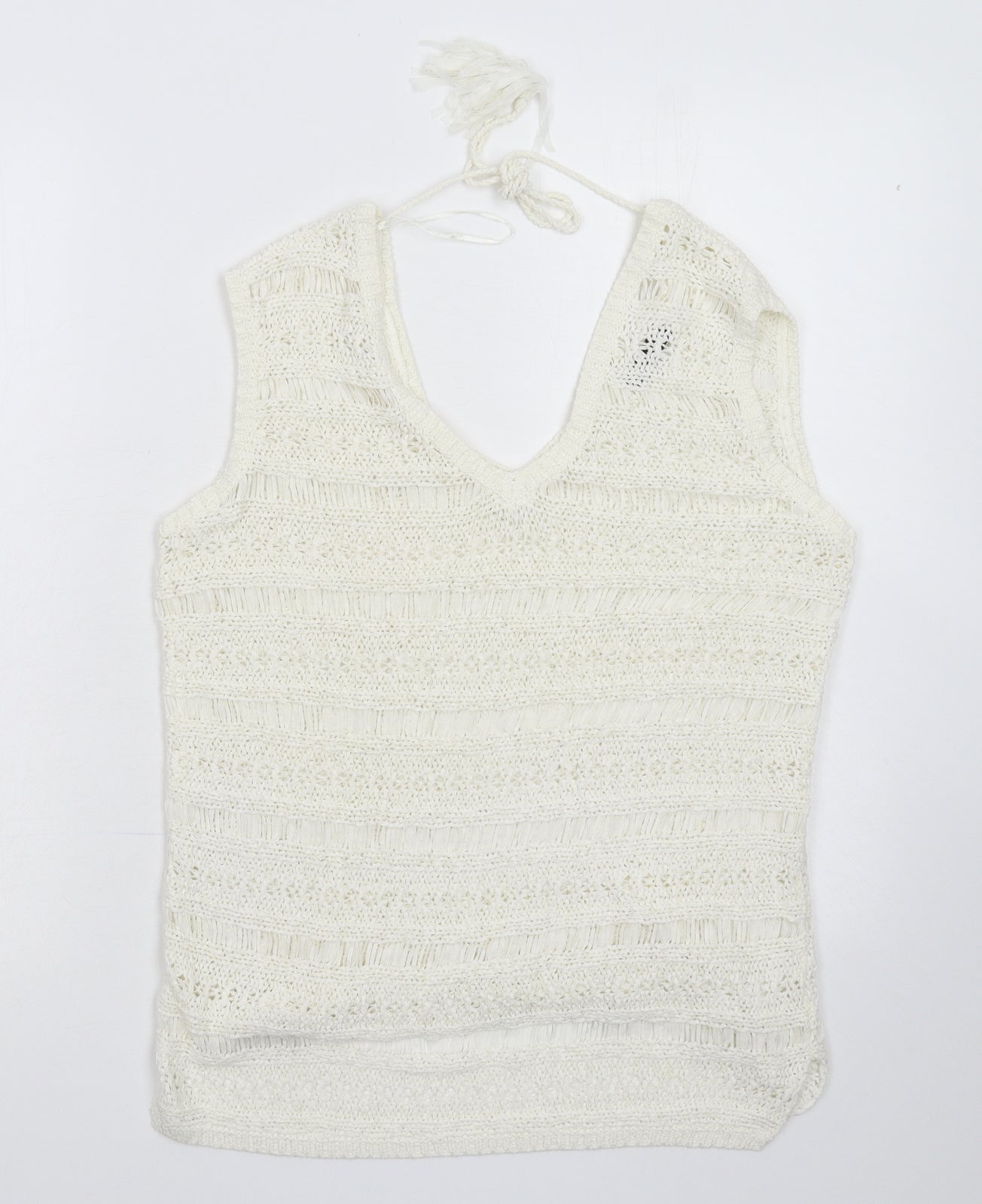 Womens UK Size 10 M&Co White Pullover Jumper