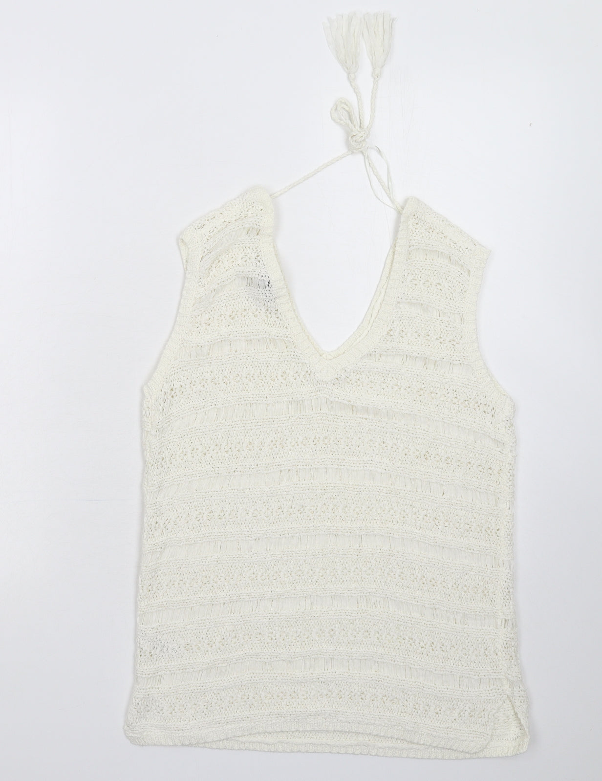 Womens UK Size 10 M&Co White Pullover Jumper