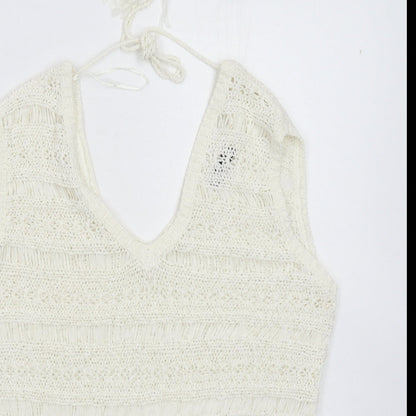 Womens UK Size 10 M&Co White Pullover Jumper