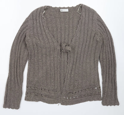 BHS Womens Grey  Knit Cardigan Jumper Size 14