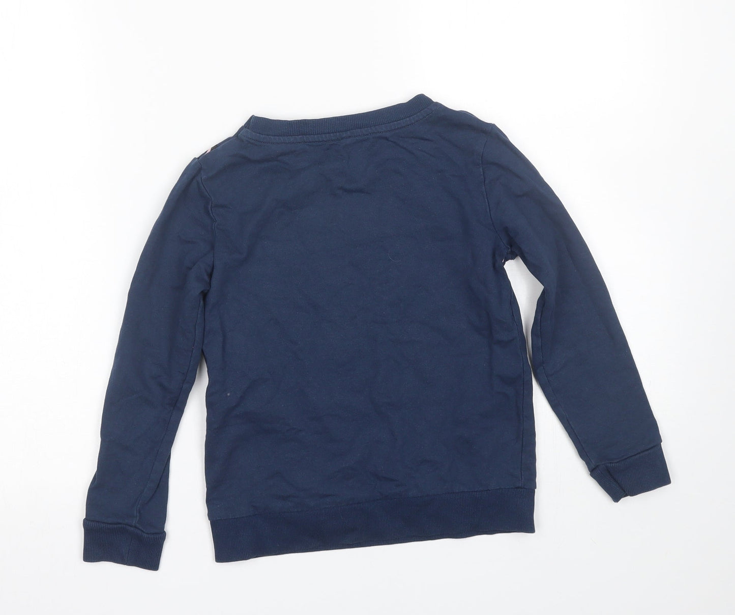 Lily & dan Girls Blue Animal Print  Pullover Jumper Size 7-8 Years