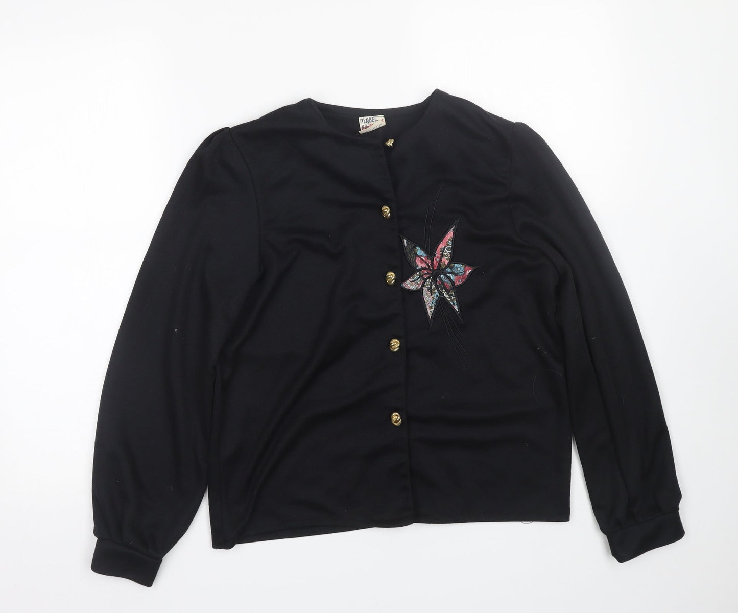 Womens UK Size 12 Preworn Black Cardigan Jumper
