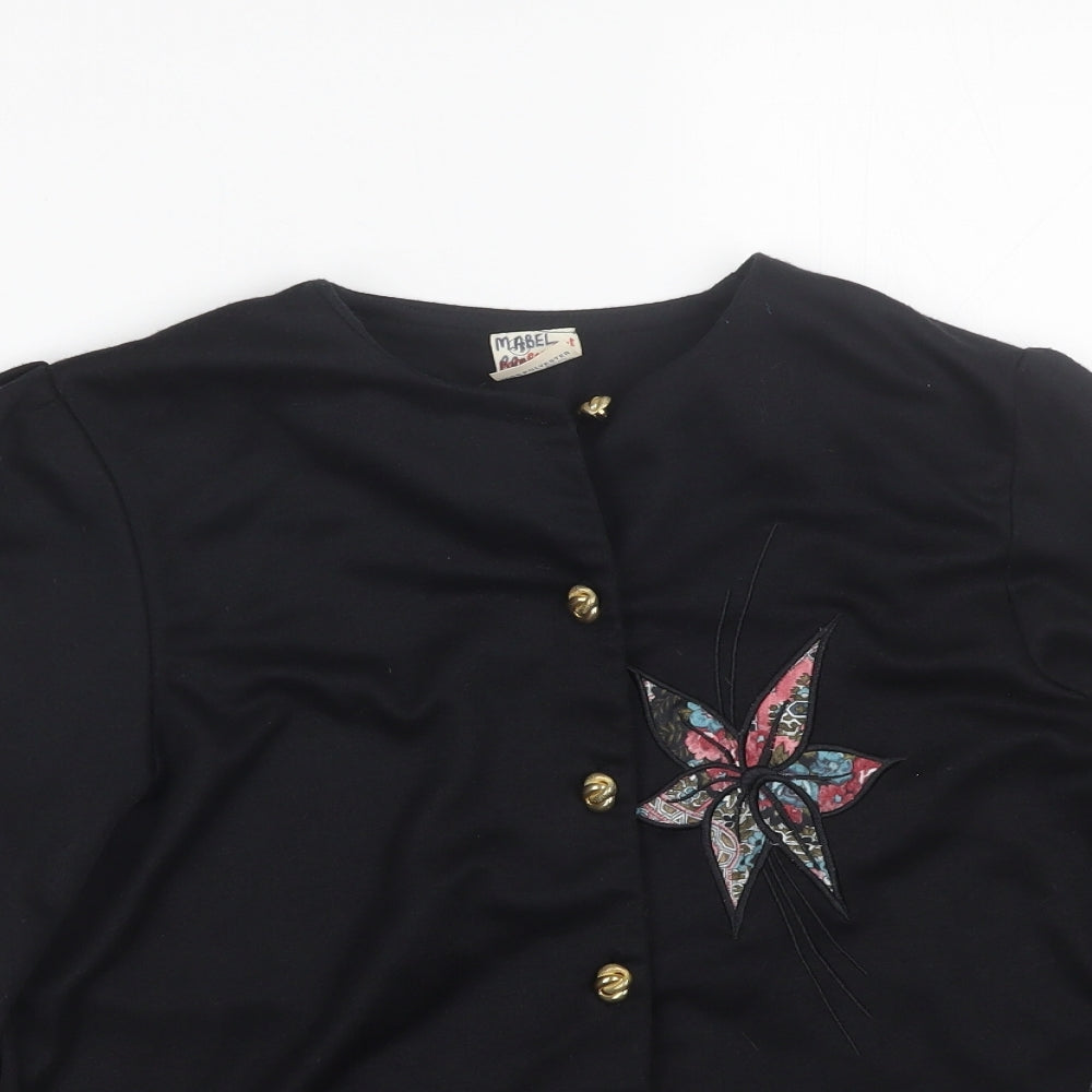 Womens UK Size 12 Preworn Black Cardigan Jumper
