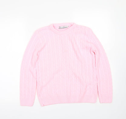 Womens UK Size S pure & natural Pink Pullover Jumper