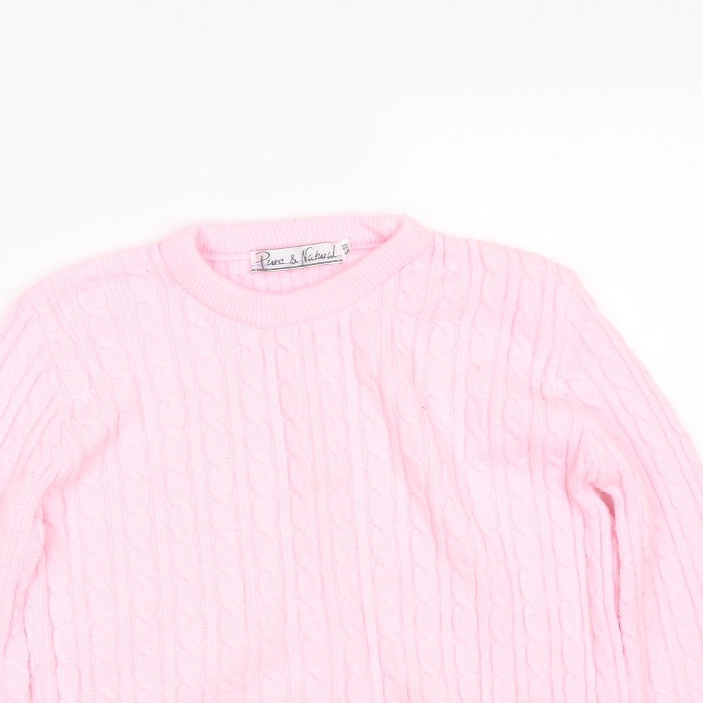 Womens UK Size S pure & natural Pink Pullover Jumper