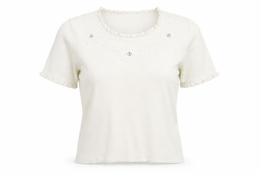 Front view of Roman women’s white basic t-shirt, size S