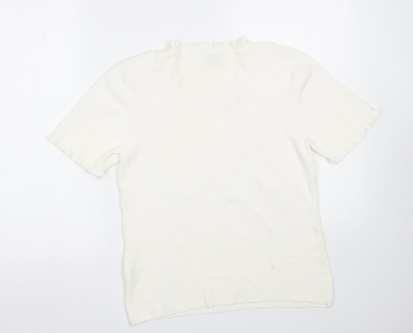 Womens UK Size S Roman White Basic T-Shirt