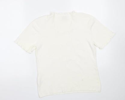 Womens UK Size S Roman White Basic T-Shirt
