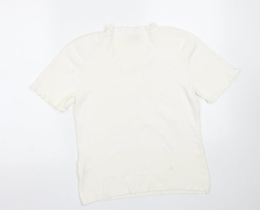 Womens UK Size S Roman White Basic T-Shirt