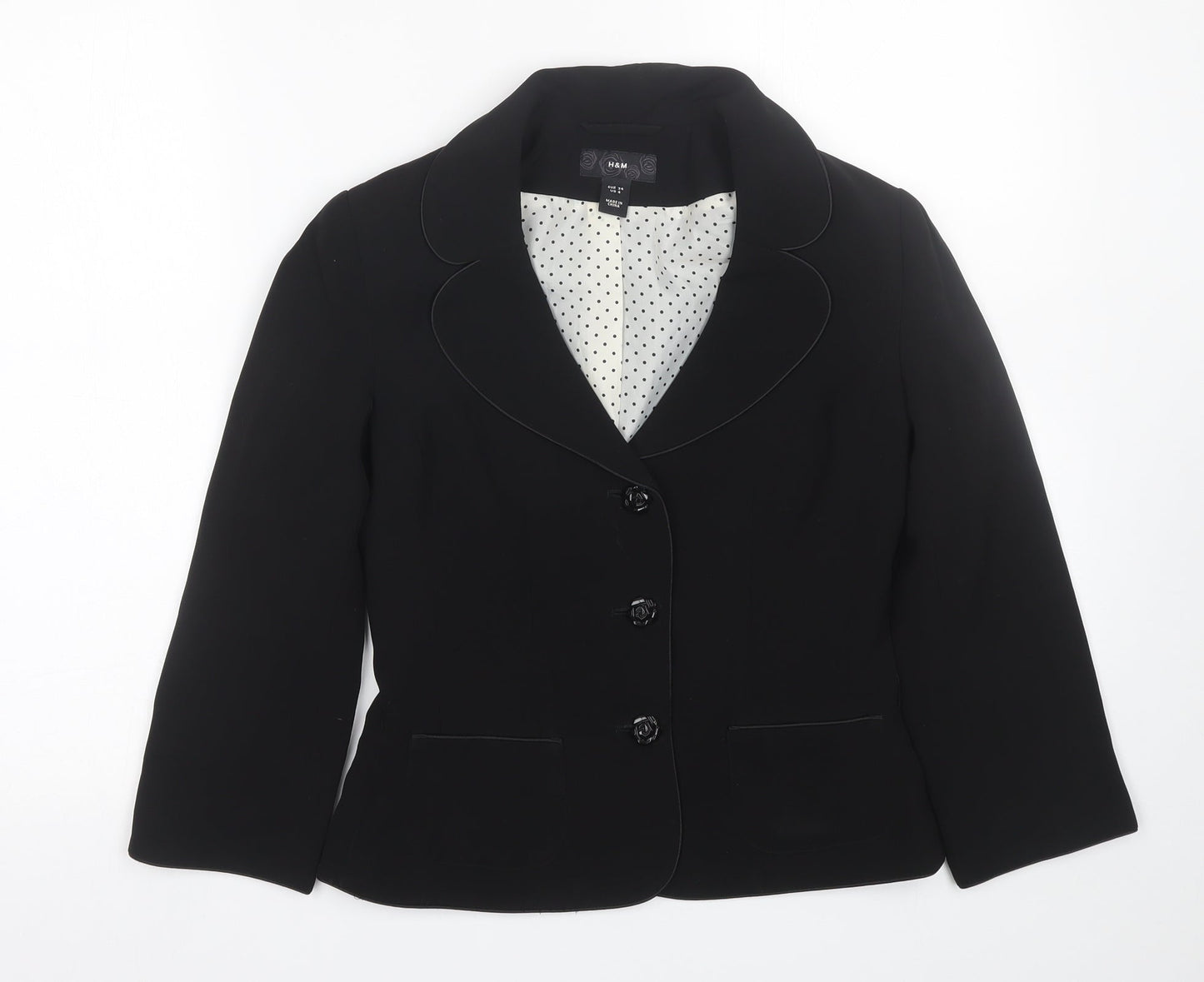 H&M Womens Black   Jacket Suit Size 6