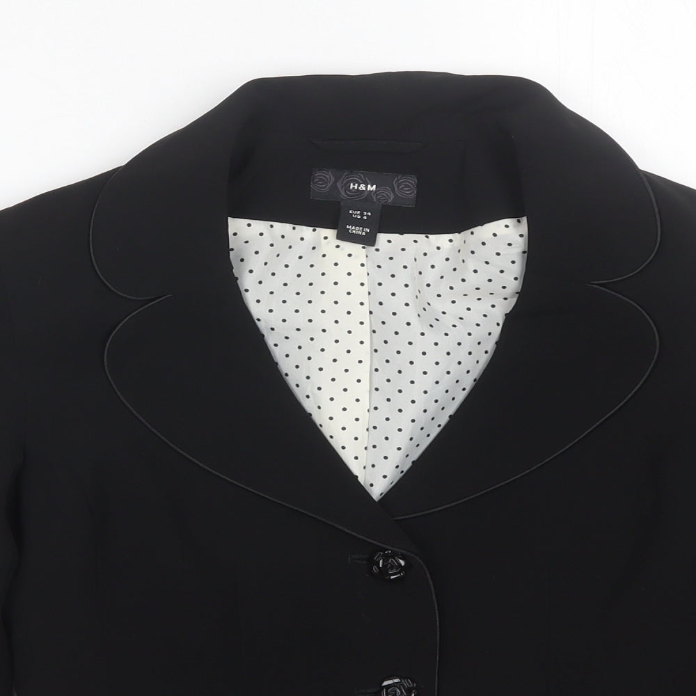 H&M Womens Black   Jacket Suit Size 6