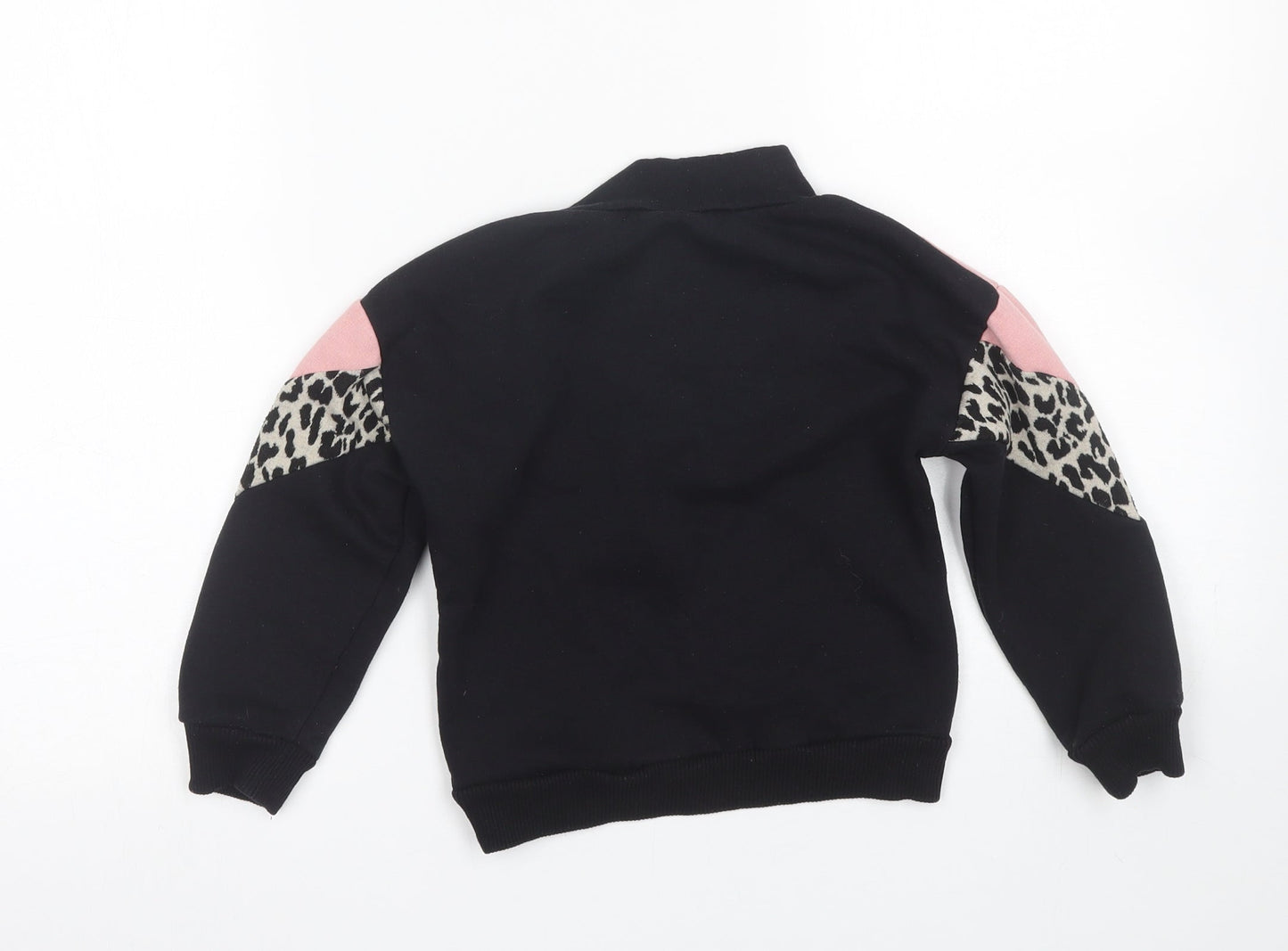 I love Girlswear Girls Black Striped  Pullover Sweatshirt Size 5 Years