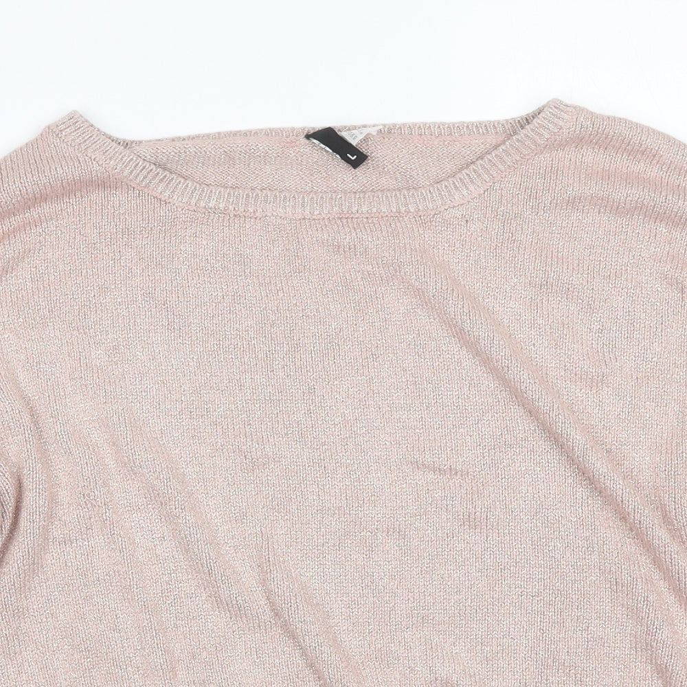 Womens UK Size L H&M Pink Pullover Jumper
