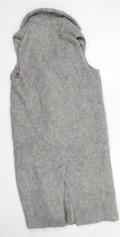 Topshop Womens Grey   Trench Coat Coat Size S