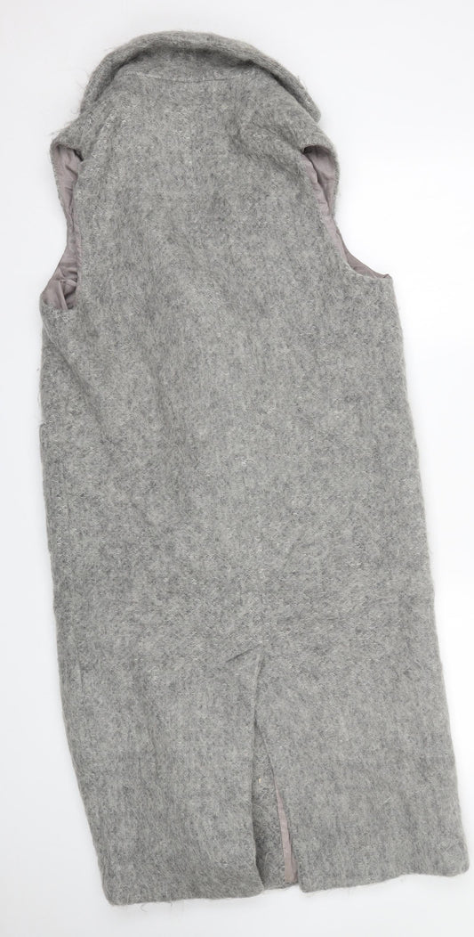 Topshop Womens Grey   Trench Coat Coat Size S