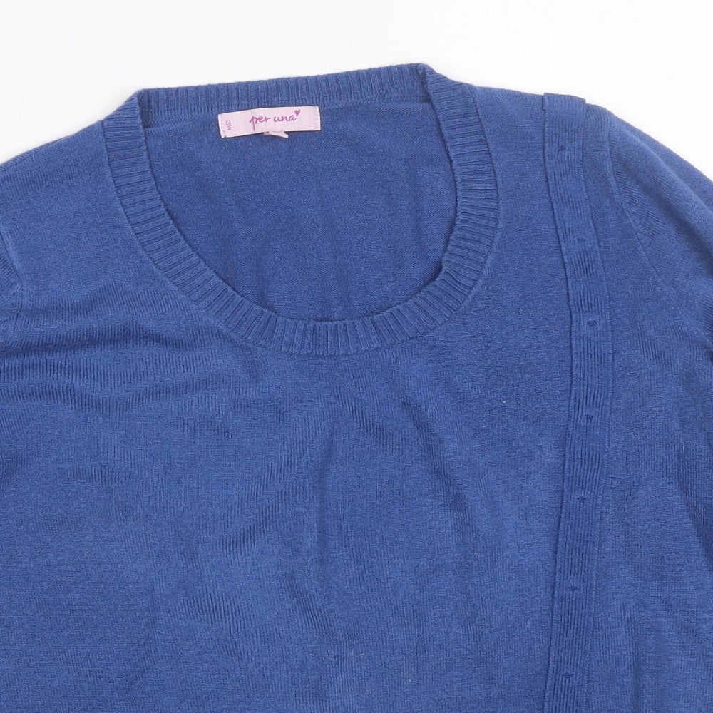Womens UK Size 12 Per Una Blue Pullover Jumper