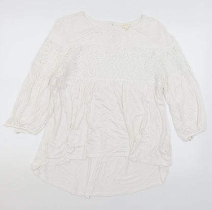 Advia Womens White   Basic Blouse Size S
