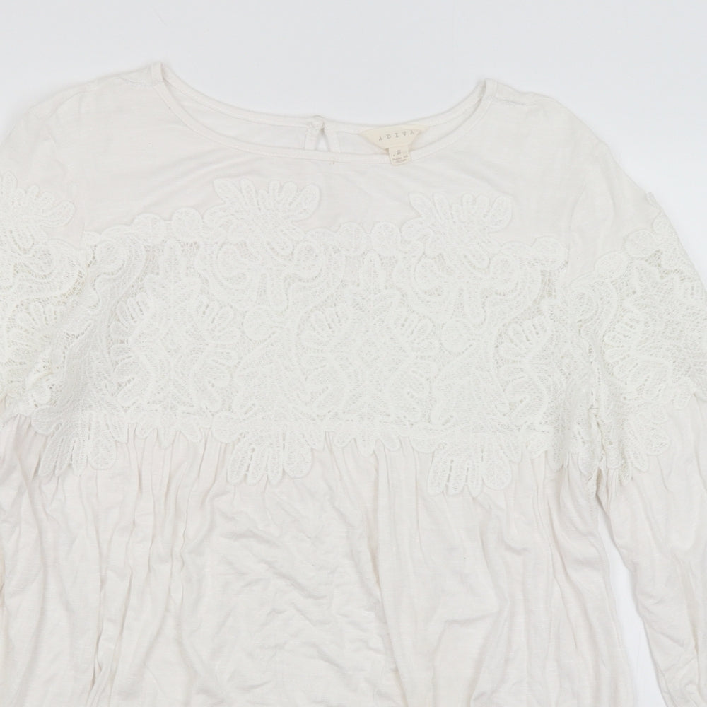 Advia Womens White   Basic Blouse Size S
