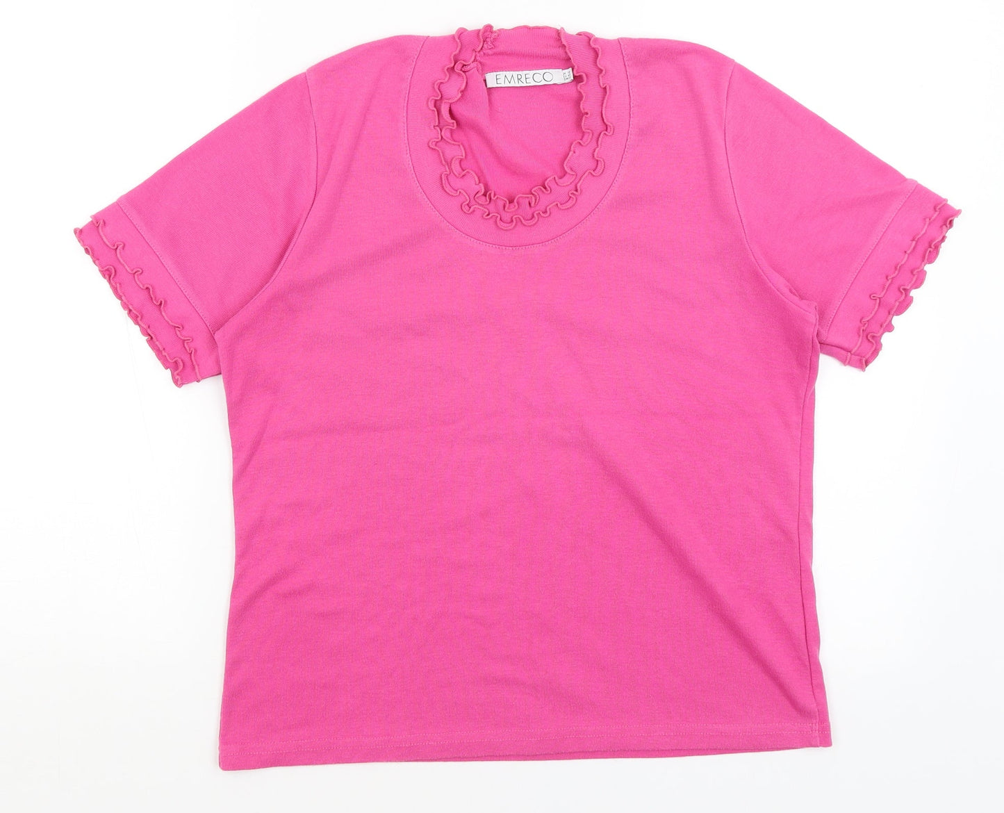 Womens UK Size 16 Emreco Pink Basic T-Shirt