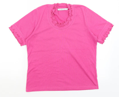 Womens UK Size 16 Emreco Pink Basic T-Shirt