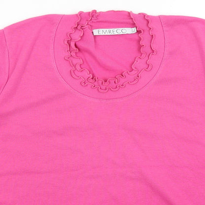 Womens UK Size 16 Emreco Pink Basic T-Shirt