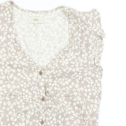 Womens UK Size 8 NEXT Grey Basic Button-Up