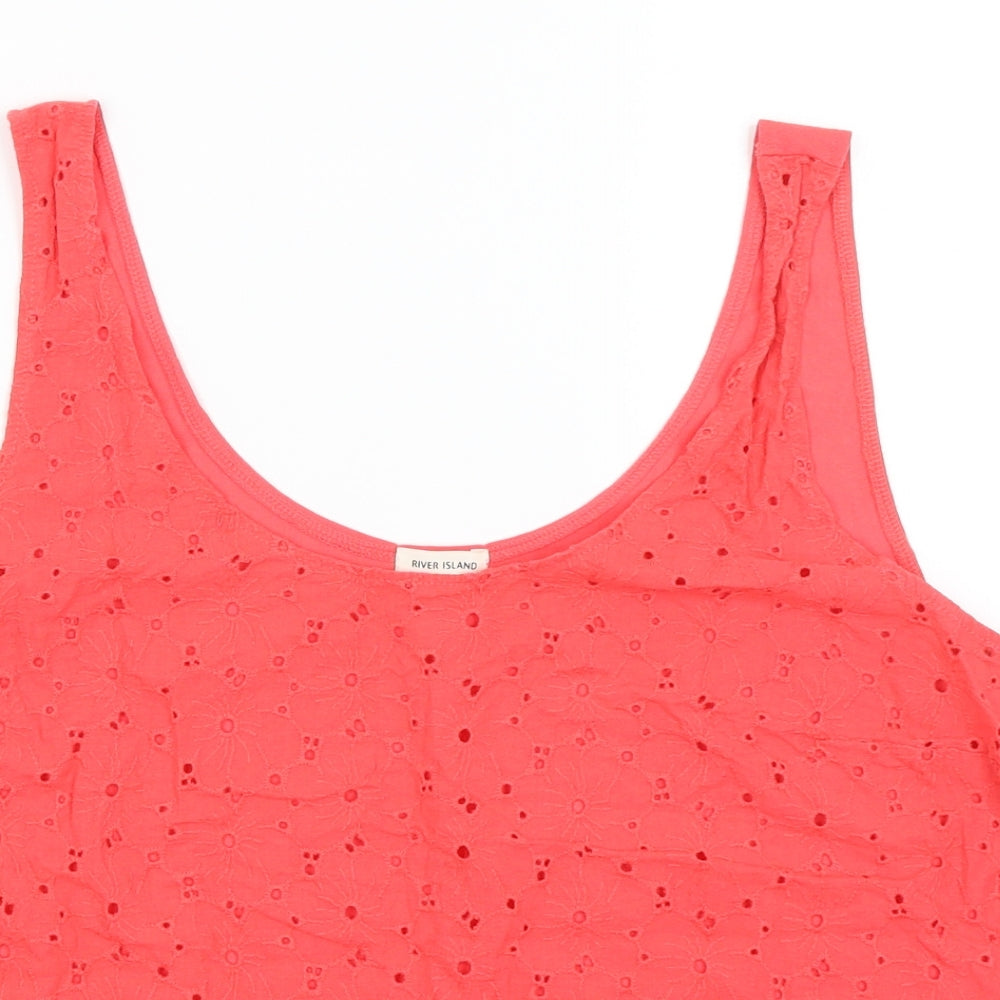 Womens UK Size 14 River Island Red Basic Tank
