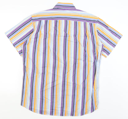 Coveri Womens White Striped  Basic Button-Up Size 16