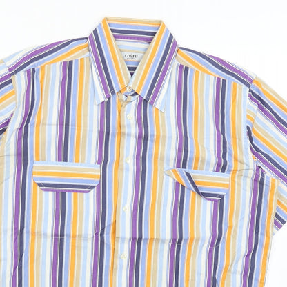 Coveri Womens White Striped  Basic Button-Up Size 16