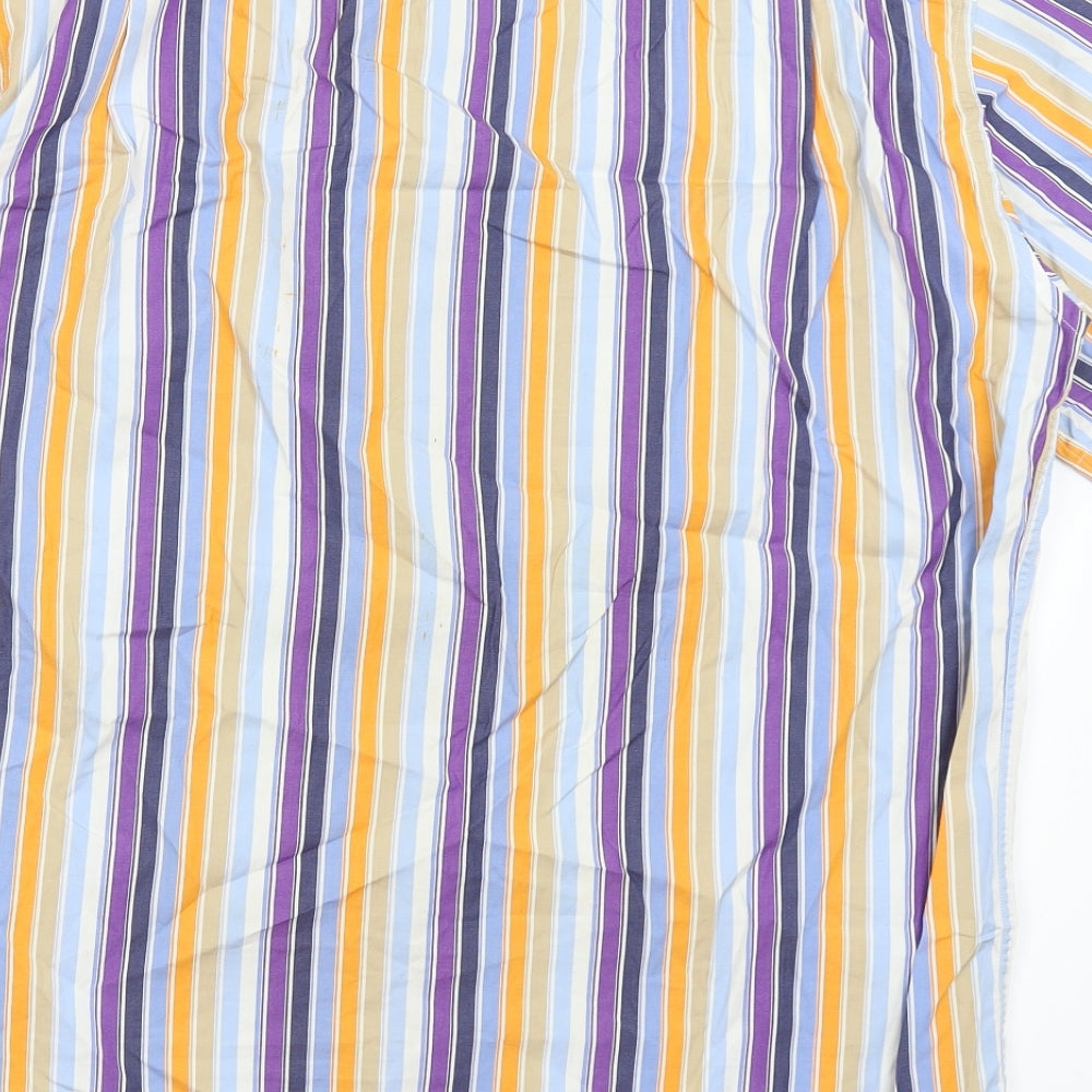 Coveri Womens White Striped  Basic Button-Up Size 16