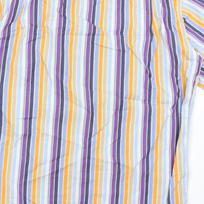 Coveri Womens White Striped  Basic Button-Up Size 16