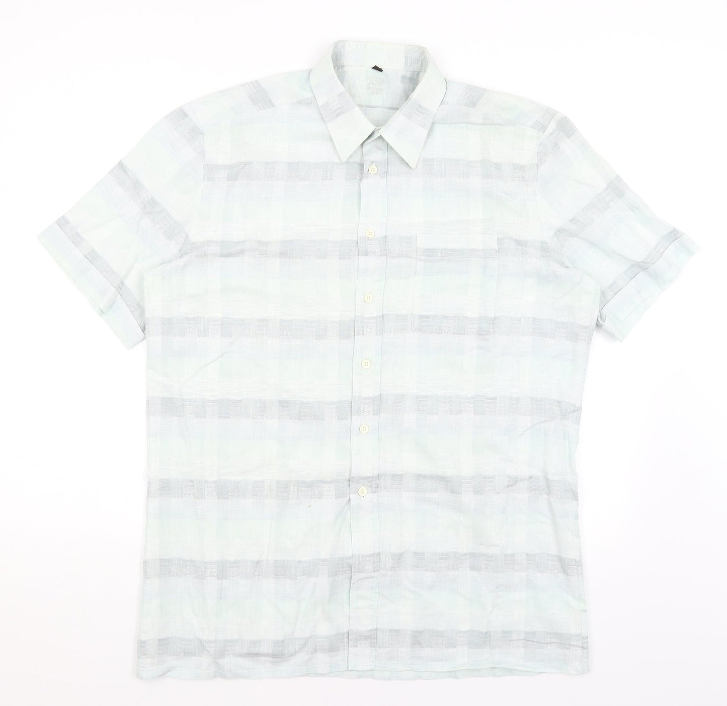 Jaques Britt Womens Blue Check  Basic Button-Up Size 16