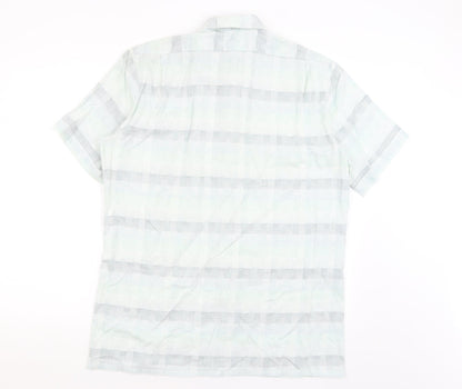 Jaques Britt Womens Blue Check  Basic Button-Up Size 16