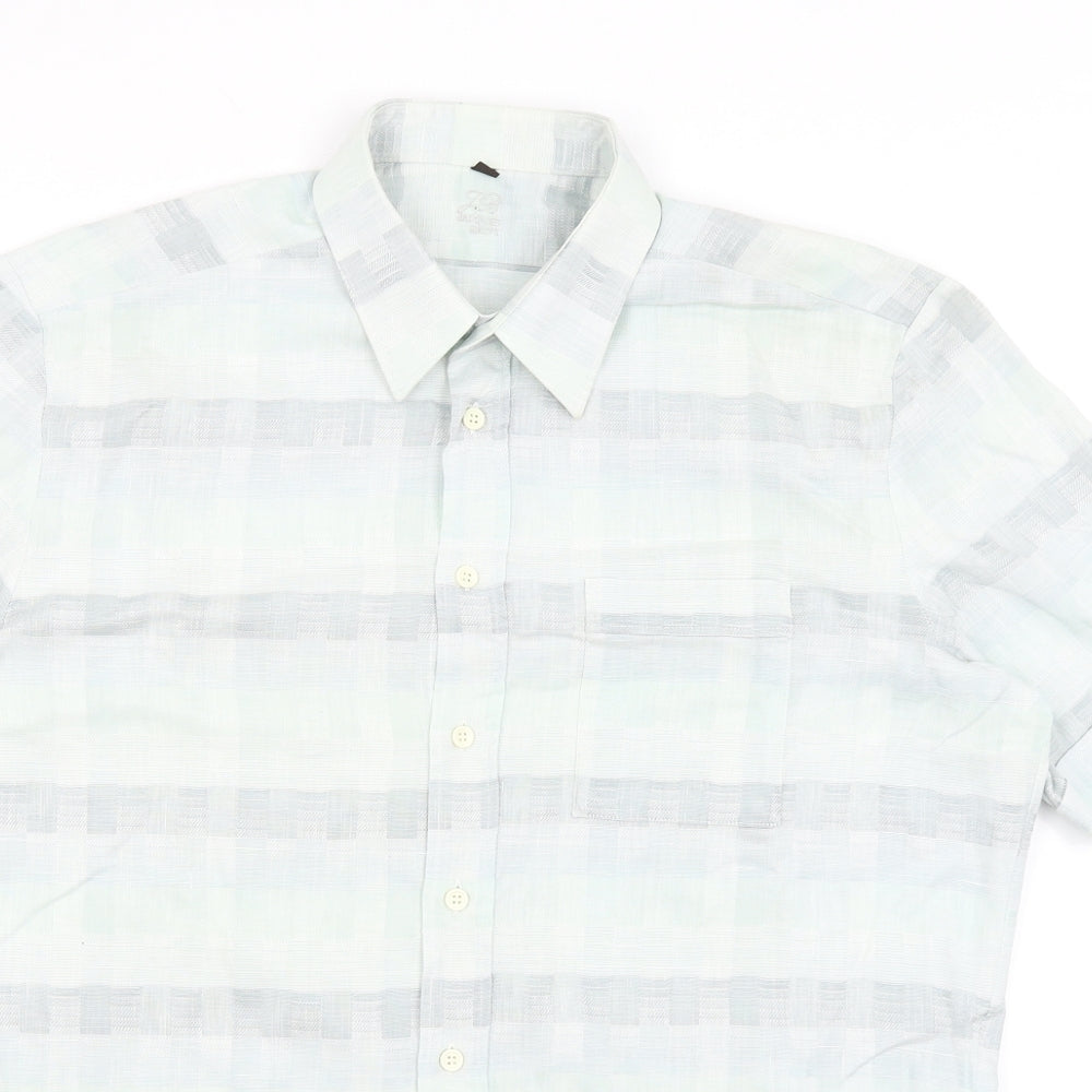 Jaques Britt Womens Blue Check  Basic Button-Up Size 16