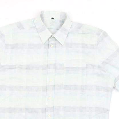 Jaques Britt Womens Blue Check  Basic Button-Up Size 16